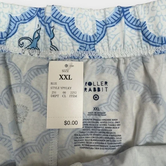 Roller Rabbit x Target Pajama Set Womens XXL Blue Monkey Print Shorts Sleepwear - Picture 4 of 7
